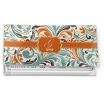 Orange & Blue Leafy Swirls Vinyl Checkbook Cover (Personalized)