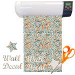 Orange & Blue Leafy Swirls Vinyl Sheet (Re-position-able)