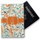 Orange & Blue Leafy Swirls Vinyl Passport Holder (Personalized)