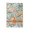 Orange & Blue Leafy Swirls Waffle Weave Golf Towel - Front/Main