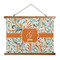 Orange & Blue Leafy Swirls Wall Hanging Tapestry - Wide (Personalized)