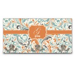 Orange & Blue Leafy Swirls Wall Mounted Coat Rack (Personalized)