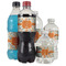Orange & Blue Leafy Swirls Water Bottle Label - Multiple Bottle Sizes