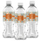 Orange & Blue Leafy Swirls Water Bottle Labels - Front View