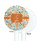 Orange & Blue Leafy Swirls White Plastic 5.5" Stir Stick - Single Sided - Round - Front & Back