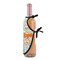 Orange & Blue Leafy Swirls Wine Bottle Apron - DETAIL WITH CLIP ON NECK