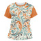 Orange & Blue Leafy Swirls Women's Crew T-Shirt (Personalized)
