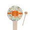 Orange & Blue Leafy Swirls 4" Round Wooden Food Picks - Single Sided (Personalized)