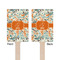 Orange & Blue Leafy Swirls Wooden 6.25" Stir Stick - Rectangular - Double Sided - Front & Back