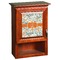 Orange & Blue Leafy Swirls Wooden Cabinet Decal (Medium)