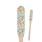 Orange & Blue Leafy Swirls Wooden Food Pick - Paddle - Closeup