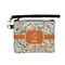 Orange & Blue Leafy Swirls Wristlet ID Case w/ Name and Initial