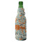 Orange & Blue Leafy Swirls Zipper Bottle Cooler - ANGLE (bottle)