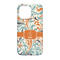 Orange & Blue Leafy Swirls iPhone 13 Case - Back