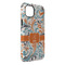 Orange & Blue Leafy Swirls iPhone 14 Plus Tough Case - Angle