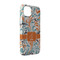 Orange & Blue Leafy Swirls iPhone 14 Pro Case - Angle