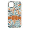Orange & Blue Leafy Swirls iPhone 14 Pro Max Tough Case - Back