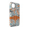 Orange & Blue Leafy Swirls iPhone 14 Pro Tough Case - Angle
