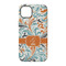 Orange & Blue Leafy Swirls iPhone 14 Pro Tough Case - Back