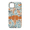 Orange & Blue Leafy Swirls iPhone 14 Tough Case - Back