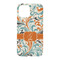 Orange & Blue Leafy Swirls iPhone 15 Case - Back