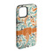 Orange & Blue Leafy Swirls iPhone 15 Tough Case -  Angle