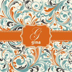 Orange & Blue Leafy Swirls
