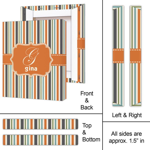 Orange & Blue Stripes 11x14 - Canvas Print - Approval