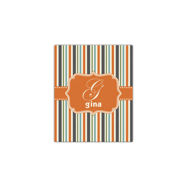 Orange & Blue Stripes 11x14 - Canvas Print - Front View