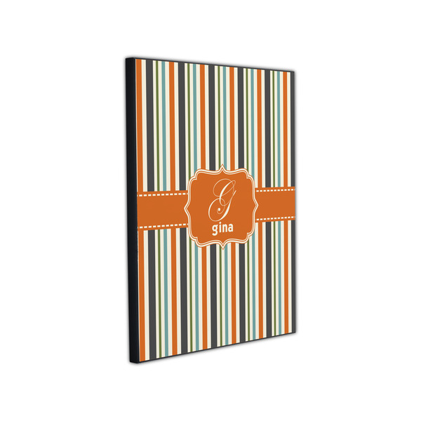 Orange & Blue Stripes 11x14 Wood Print - Angle View