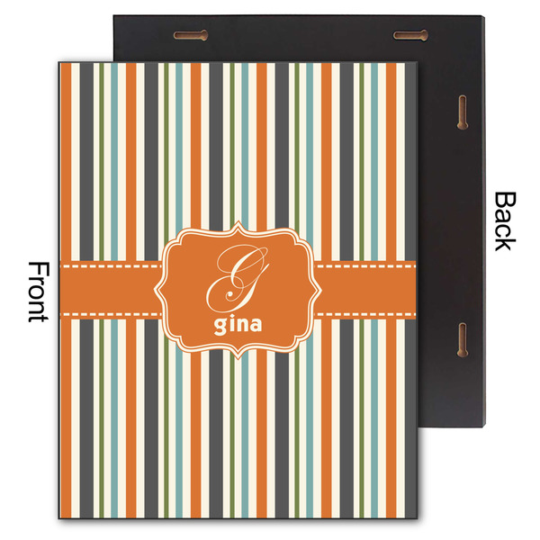 Orange & Blue Stripes 11x14 Wood Print - Front & Back View