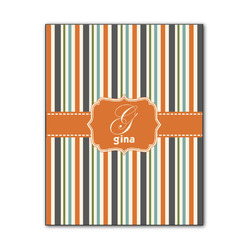Orange & Blue Stripes Wood Print - 11x14 (Personalized)