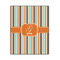 Orange & Blue Stripes Wood Print - 11x14 (Personalized)