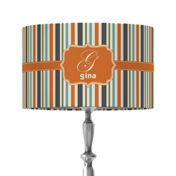Orange & Blue Stripes 12" Drum Lamp Shade - Fabric (Personalized)