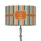 Orange & Blue Stripes 12" Drum Lampshade - ON STAND (Fabric)