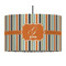 Orange & Blue Stripes 12" Drum Pendant Lamp - Fabric (Personalized)