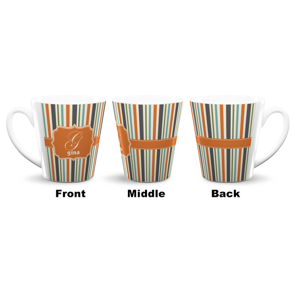 Orange & Blue Stripes 12 Oz Latte Mug - Approval