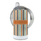 Orange & Blue Stripes 12 oz Stainless Steel Sippy Cups - FULL (back angle)