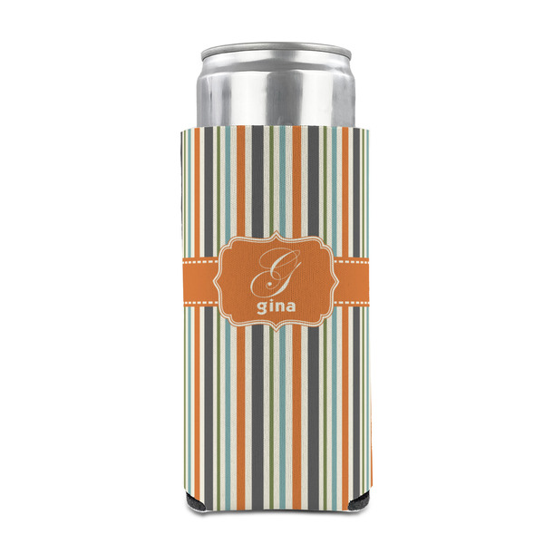 Orange & Blue Stripes 12oz Tall Can Sleeve - FRONT (on can)