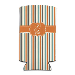 Orange & Blue Stripes Can Cooler (tall 12 oz) (Personalized)