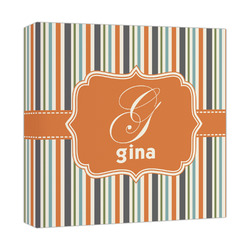 Orange & Blue Stripes Canvas Print - 12x12 (Personalized)