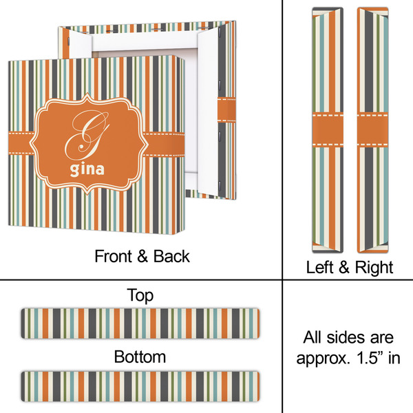 Orange & Blue Stripes 12x12 - Canvas Print - Approval