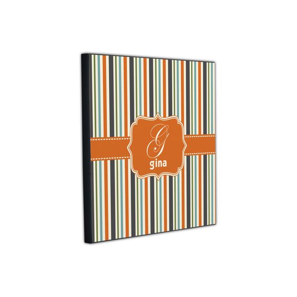 Orange & Blue Stripes 12x12 Wood Print - Angle View