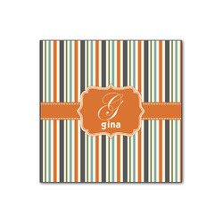 Orange & Blue Stripes Wood Print - 12x12 (Personalized)