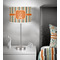 Orange & Blue Stripes 13 inch drum lamp shade - in room