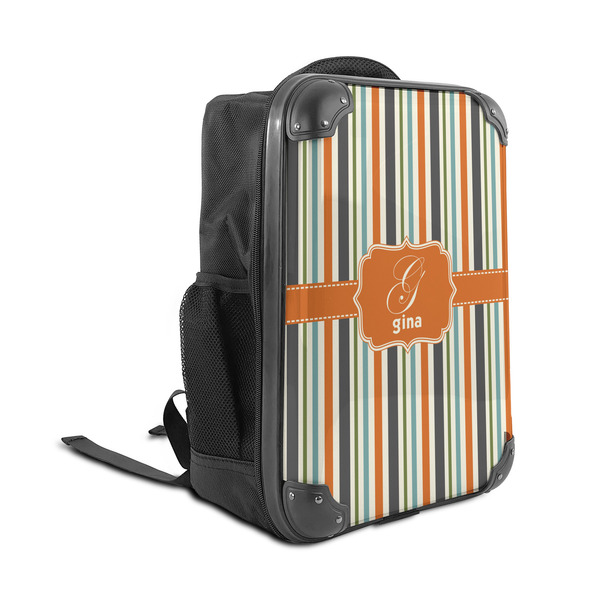 Orange & Blue Stripes 15" Backpack - ANGLE VIEW