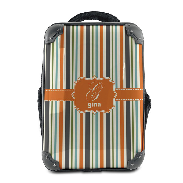 Custom Orange & Blue Stripes 15" Hard Shell Backpack (Personalized)