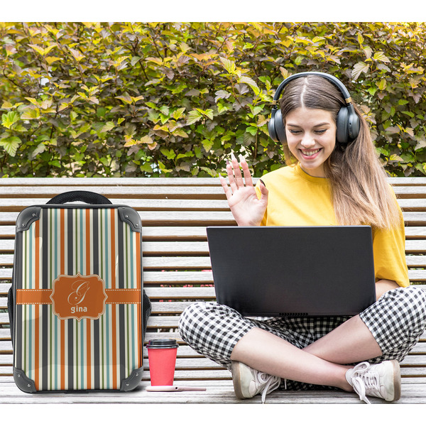 Orange & Blue Stripes 15" Backpack - LIFESTYLE