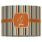 Orange & Blue Stripes 16" Drum Lampshade - FRONT (Fabric)
