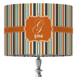 Orange & Blue Stripes 16" Drum Lamp Shade - Fabric (Personalized)
